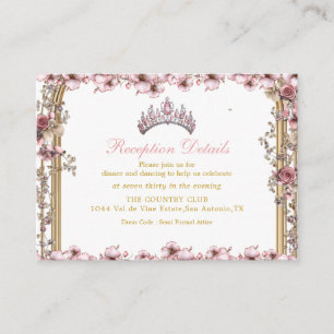 Informações Cartão de Enclosure Floral Pink Golden Tiara Quinc