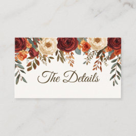 Informações Cartão de Enclosure para Casamento de Outono Rústi