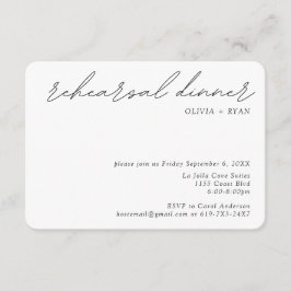 Informações Cartão de Enclosure Pequeno para Jantar de Ensaio 