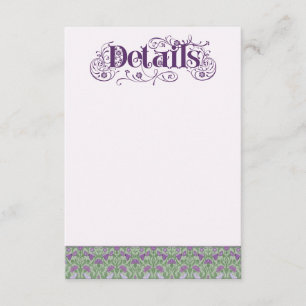 Informações Cartão de Envio Art Nouveau Elegante com Rolinhas 