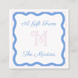 Informações Cartão de Envio Azul/Rosa com Laço Delicado 6,4 cm