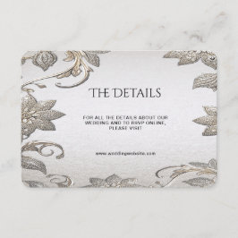 Informações Cartão de Envio com Detalhe Floral em Dourado Prat