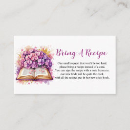 Informações Cartão de Envio com Tema de Livro de Hortênsias