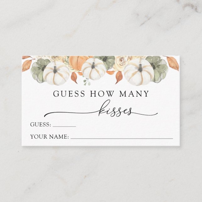 Informações Cartão de Envio de Adivinhe Quantos Beijos no Outo (Frente)