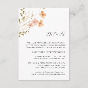 Informações Cartão de Envio de Casamento Boho Wildflowers