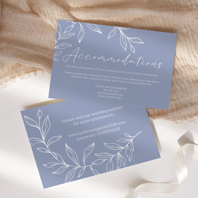 Informações Cartão de Envio de Casamento com Flores de Periwin (Criador carregado)