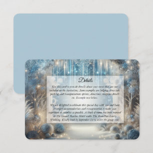 Informações Cartão de Envio de Casamento Floresta Nevada Brilh