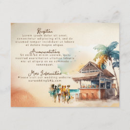 Informações Cartão de Envio de Casamento na Praia com Aquarela