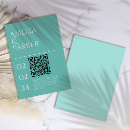 Informações Cartão de Envio de Casamento Verde Minimalista