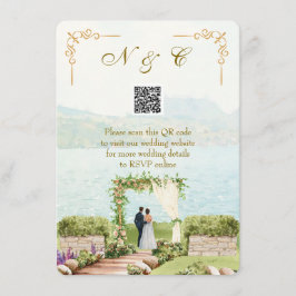 Informações Cartão de Envio de Código QR de Casamento em Estil