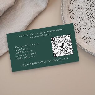 Informações Cartão de Envio de Código QR RSVP Verde Online par