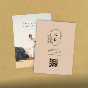 Informações Cartão de Envio de Foto com Código QR para Casamen