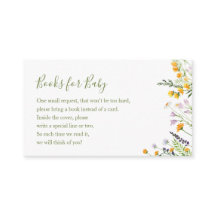 Cartão de Envio de Livros para Chá de Bebê com Flo