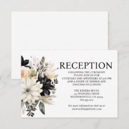 Informações Cartão de Envio de Recepção de Casamento Preto e B