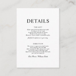 Informações Cartão de Envio de Recepção Minimalista Simples Cl