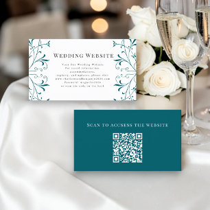 Informações Cartão de Envio de Site de Casamento com Floral em