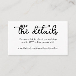 Informações Cartão de Envio do Site de Casamento