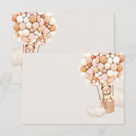 Informações Cartão de Envio em Branco com Balões de Urso Rosa