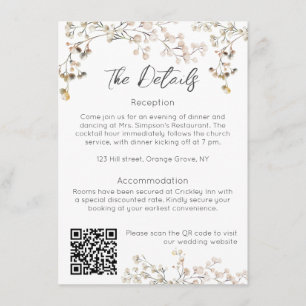 Informações Cartão de Envio para Casamento Baby's Breath