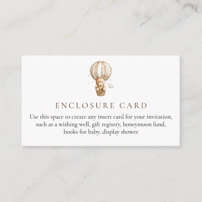 Informações Cartão de Envio para Chá de Bebê do Teddy Bear (Frente)