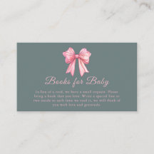 Cartão de Envio para Chá de Bebê Pink Bow Books