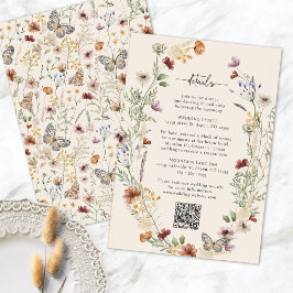 Informações Cartão de Envio Rústico Boho com Flores Silvestres