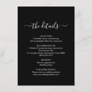 Informações Cartão de Envio Simples Preto e Branco