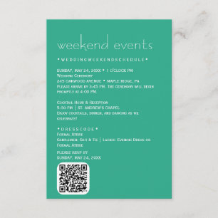 Informações Cartão de Eventos de Fim de Semana de Casamento Ve