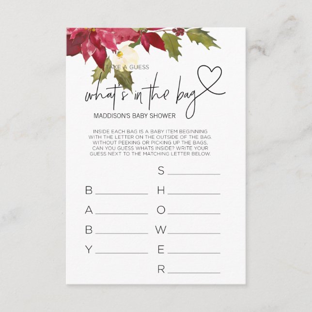 Informações Cartão de Festa de Chá de fraldas de Natal para Jo (Frente)