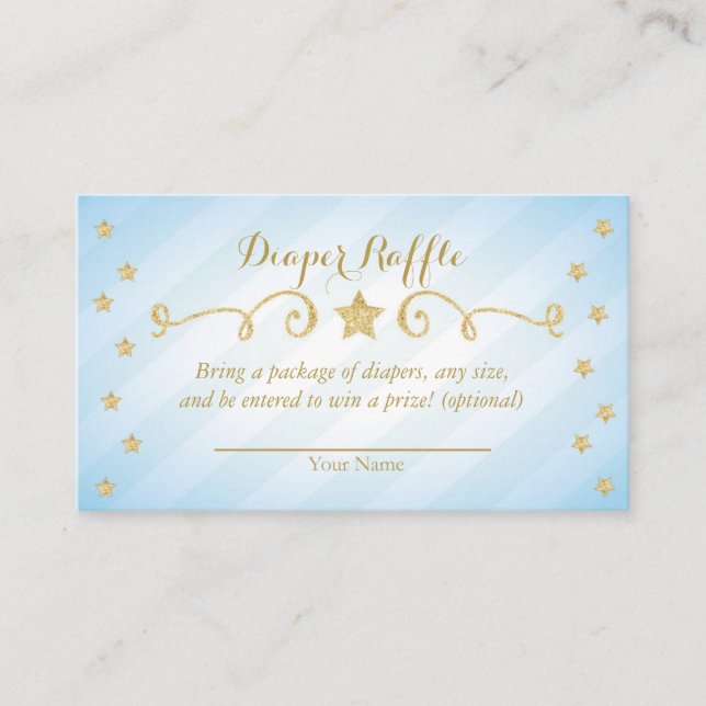 Informações Cartão de Fralda de Estrelinha Azul Brilhante (Frente)