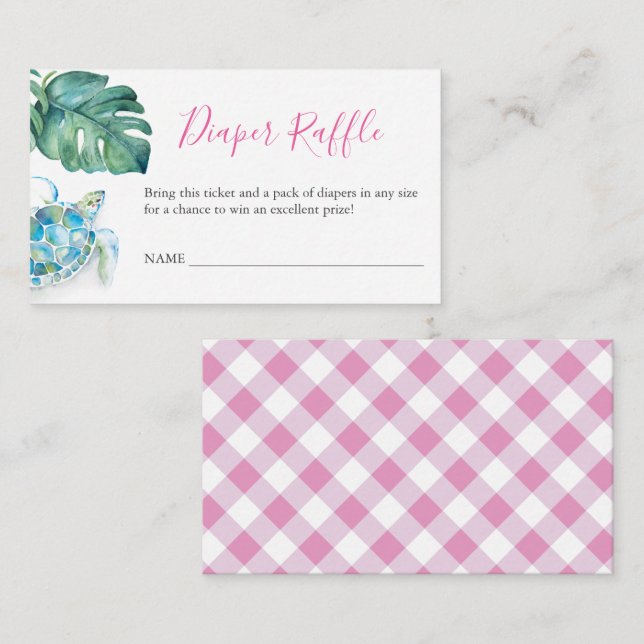 Informações Cartão de Fralda de Tartaruga do Mar Raffle (Frente/Verso)