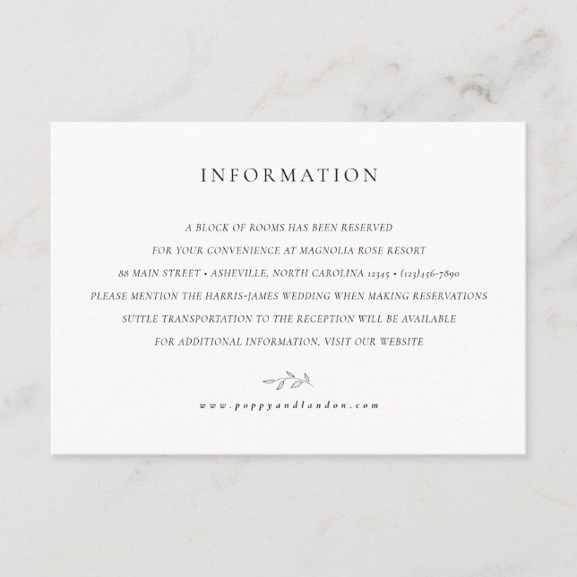 Informações Cartão de gabinete botânico - Um bloco de quartos (Frente)