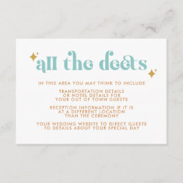 Informações Cartão de Gabinete com Detalhes de Casamento de Be