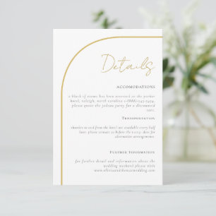 Informações Cartão de Gabinete com Detalhes do Casamento de Ar