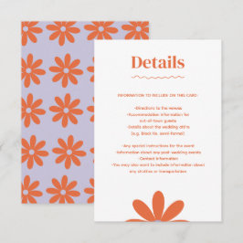 Informações Cartão de gabinete Daisy Wedding