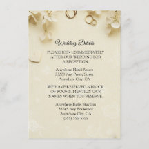 Cartão de gabinete de casamento Beige simples e el