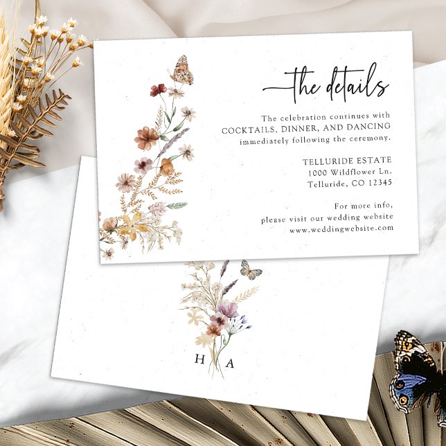 Informações Cartão de gabinete de casamento de boho branco (White Floral Boho Wedding Enclosure Card Monogrammed by Painted Paperie
)