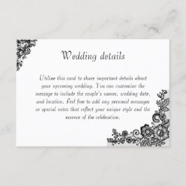 Informações Cartão de gabinete de casamento elegante com M per