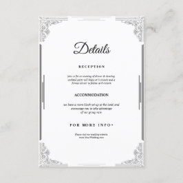 Informações Cartão de gabinete de casamento minimalista