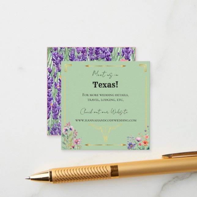 Informações Cartão de Gabinete de Casamento Ocidental para Cam (Frente/Verso In Situ)