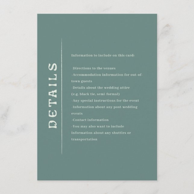 Informações Cartão de gabinete de casamento San Miguel (Frente)