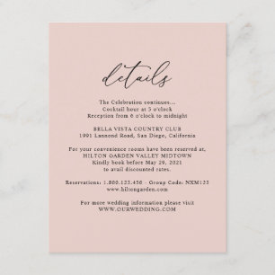 Informações Cartão de Gabinete de Detalhes de Casamento Boho D