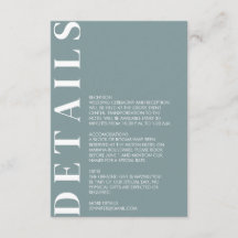 Cartão de Gabinete de Detalhes de Casamento da Man