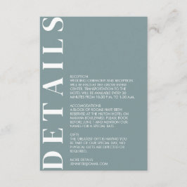 Informações Cartão de Gabinete de Detalhes de Casamento da Man