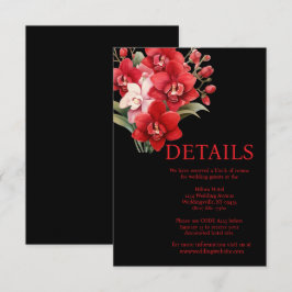 Informações Cartão de Gabinete de Detalhes de Casamento das Or