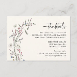 Informações Cartão de Gabinete de Detalhes de Casamento de Pas