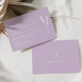 Informações Cartão de Gabinete de Detalhes de Casamento Minima