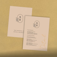 Cartão de Gabinete de Detalhes de Casamento Russo