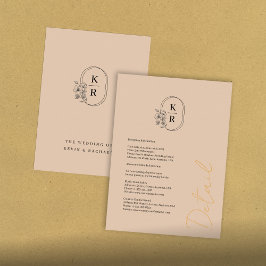 Informações Cartão de Gabinete de Detalhes de Casamento Russo