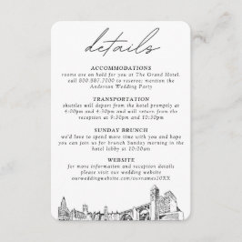 Informações Cartão de Gabinete de Detalhes de Casamento Spokan